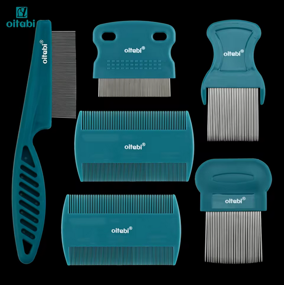 Lot de 6 peigne à puces et antichenilles avec dents haute résistance